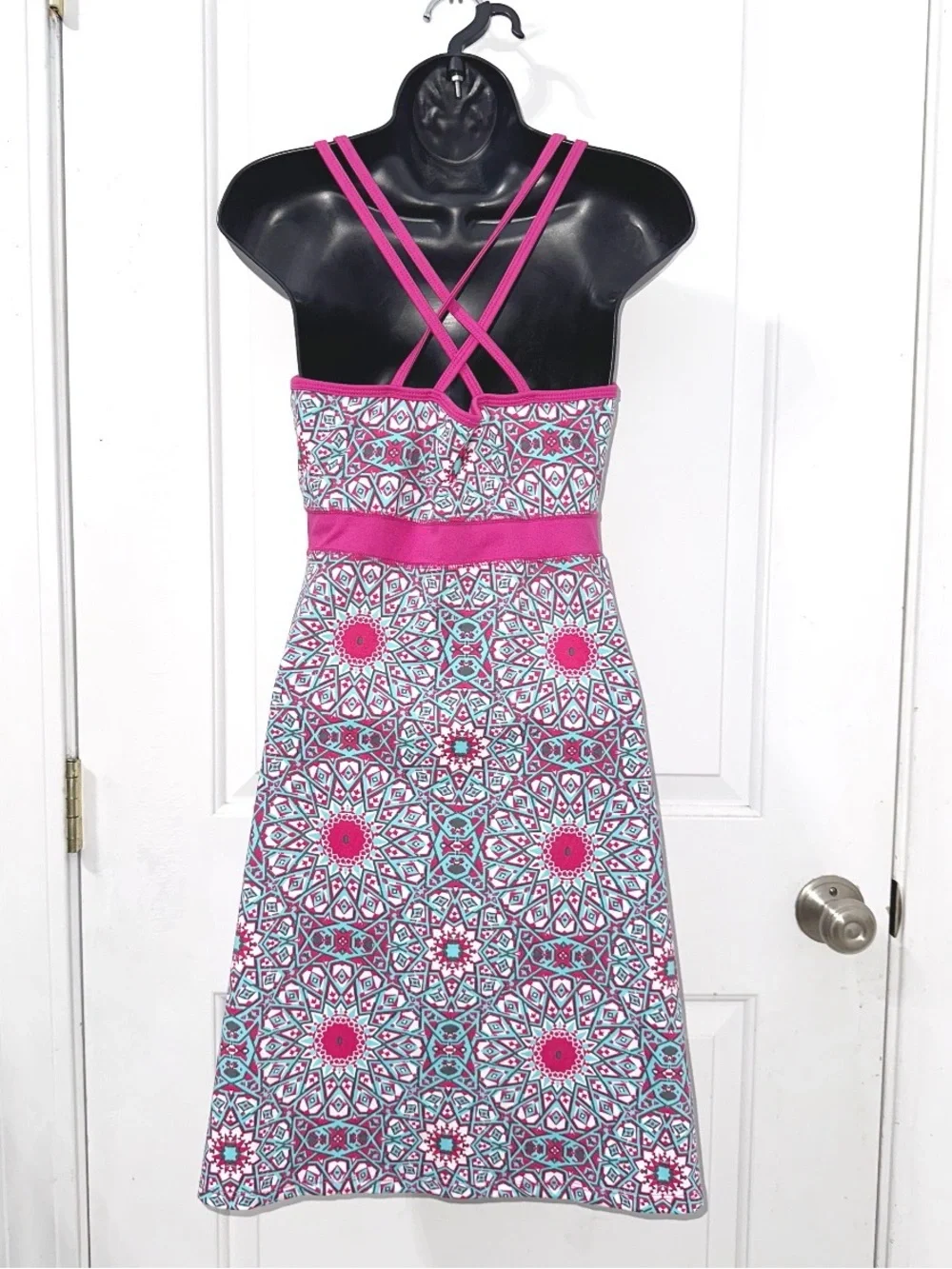 Lola by AFB Athletic vibrant, multi-colored geometric mandala pattern Mini Dress